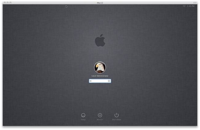 Login Mac OS X Lion