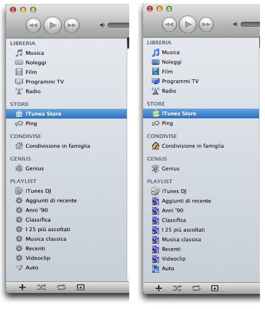 iTunes Lion icone colorate